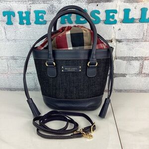 Blue Label Crestridge Denim Navy Leather Bucket Bag  JPN Original Collection